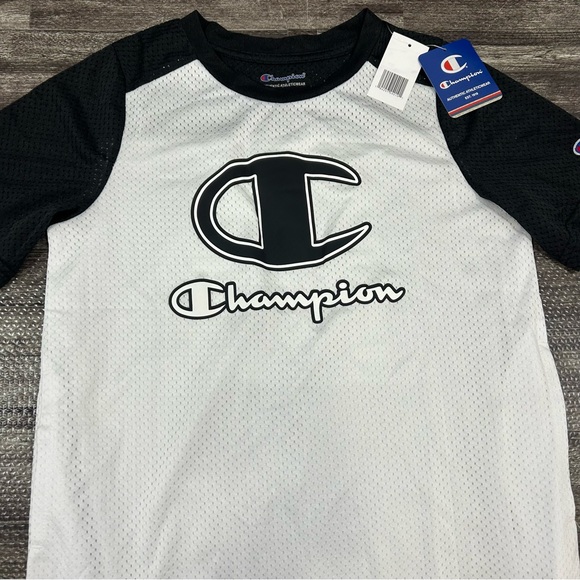 NWT Girls Size Large Champion Mesh Dress In White & Black Sporty Jersey Dress - Picture 3 of 9